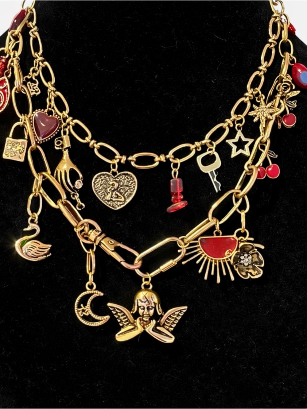 Free People Gold-Tone Layered Charm Necklace ( Hard to find)